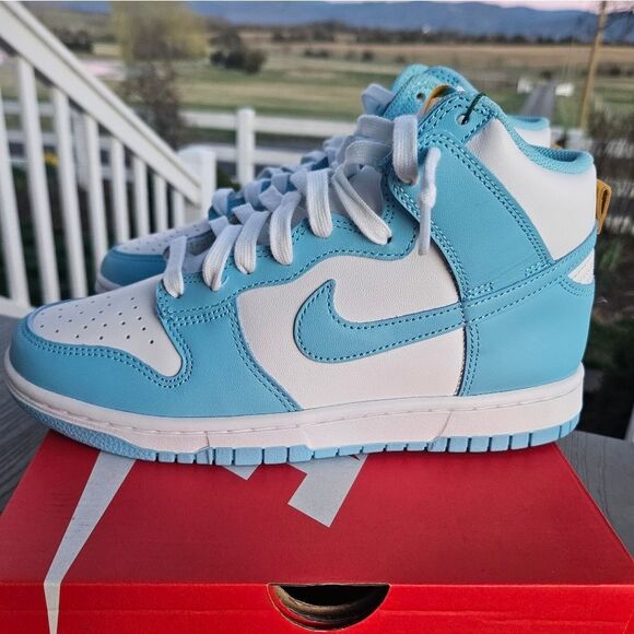 Nike Dunk High Retro UNC BLUE CHILL Mens 7 Womens 8.5 NEW BOX authentic Sneaker - Picture 2 of 14